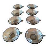 Lot de 8 coupelles art déco en verre.