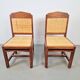 Dutch Art Deco Haagse School Oak and Rattan Webbing Chairs, 1930s, Set of 2
