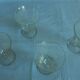 Lot of 4 chiseled glasses flared shape leaf patterns