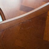 Set of 3 nesting tables - Louis XV style - cherry wood - parquet pattern marquetry decor (parquetry)