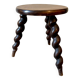 Turned wooden tripod stool