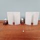 Pair of Scandinavian wall sconces in teak and plastic resin, 1960.
