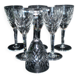 Set of 6 Chantilly wine glasses in cut crystal signed by Saint-Louis 14cm