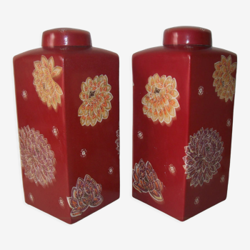 Pair of ceramic vases Geneviève Lethu