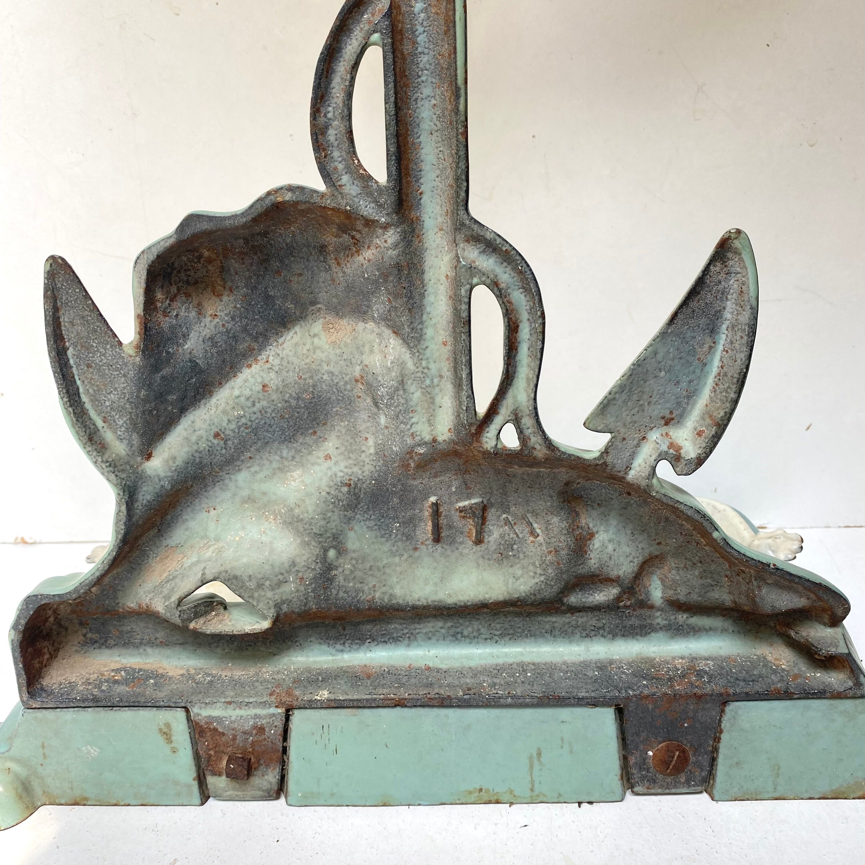 Enameled cast iron umbrella stand from the early 20th century