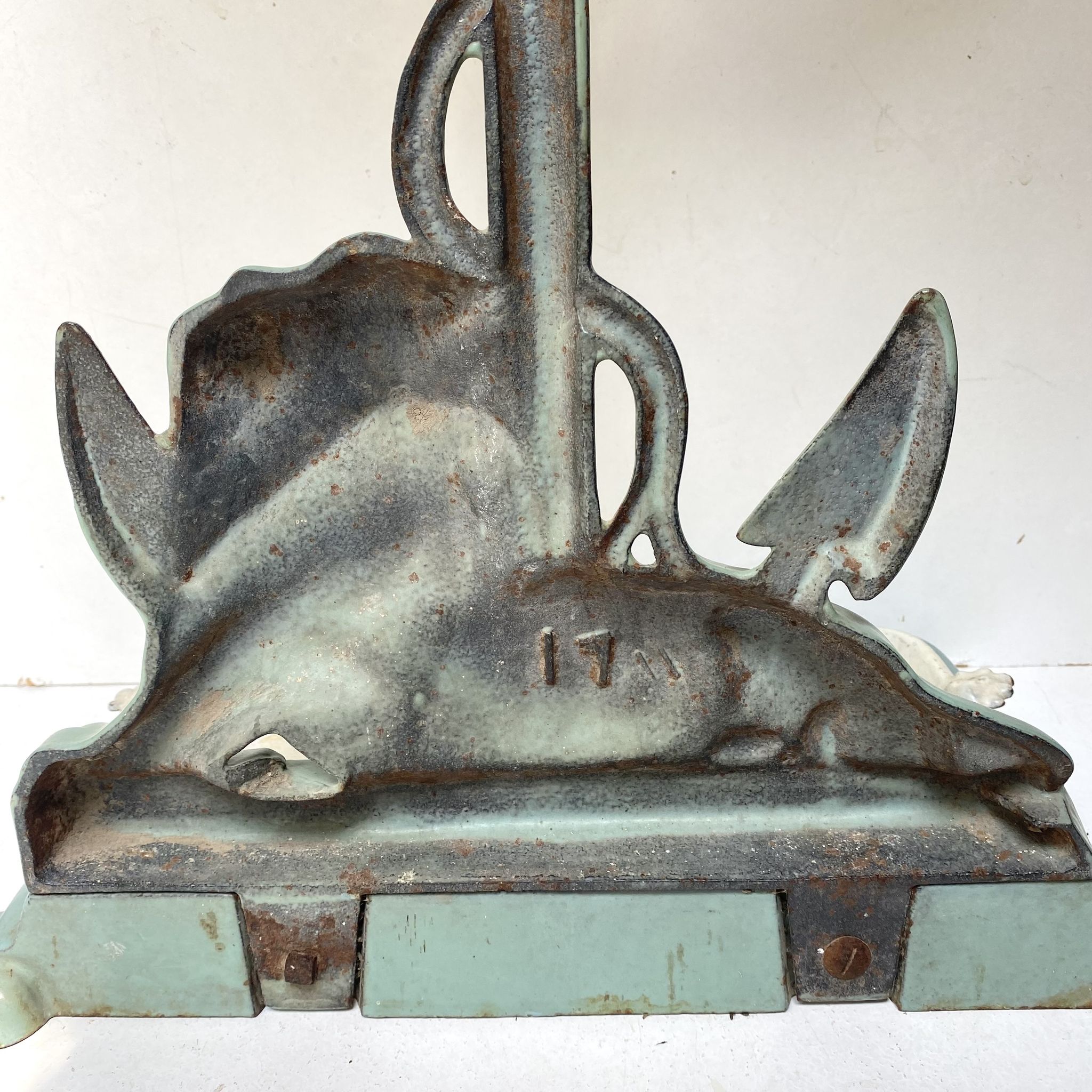 Enameled cast iron umbrella stand from the early 20th century
