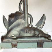 Enameled cast iron umbrella stand from the early 20th century