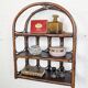 Brown rattan wall shelf, 3 levels
