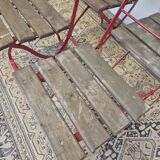 Set of 4 folding chairs for old bistro, guinguette, brasserie