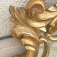 Large golden mirror baroque rocaille spirit, vintage 56x99cm