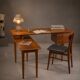 Bureau en teck en L de style mid-century moderne, années 1970