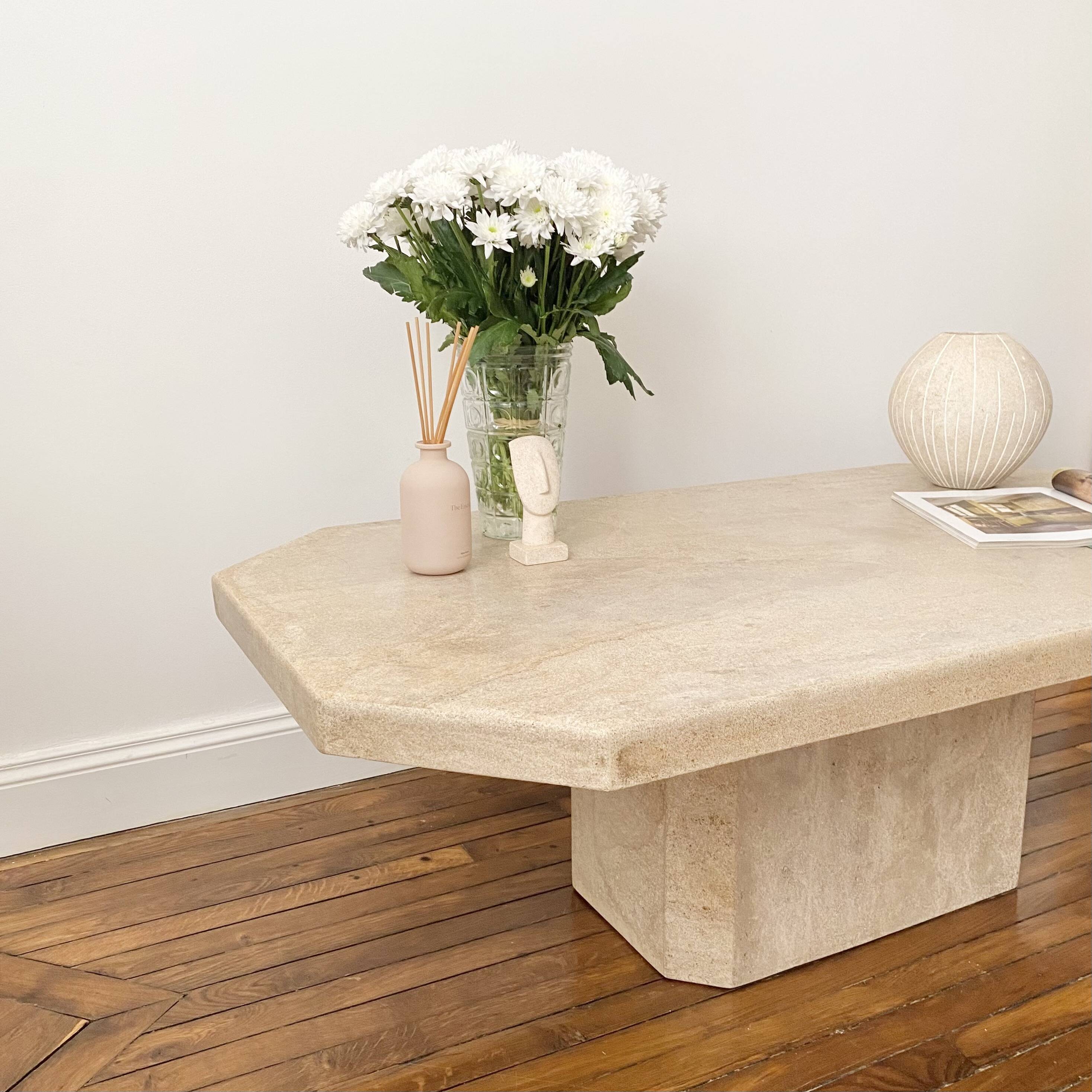 Vintage travertine coffee table