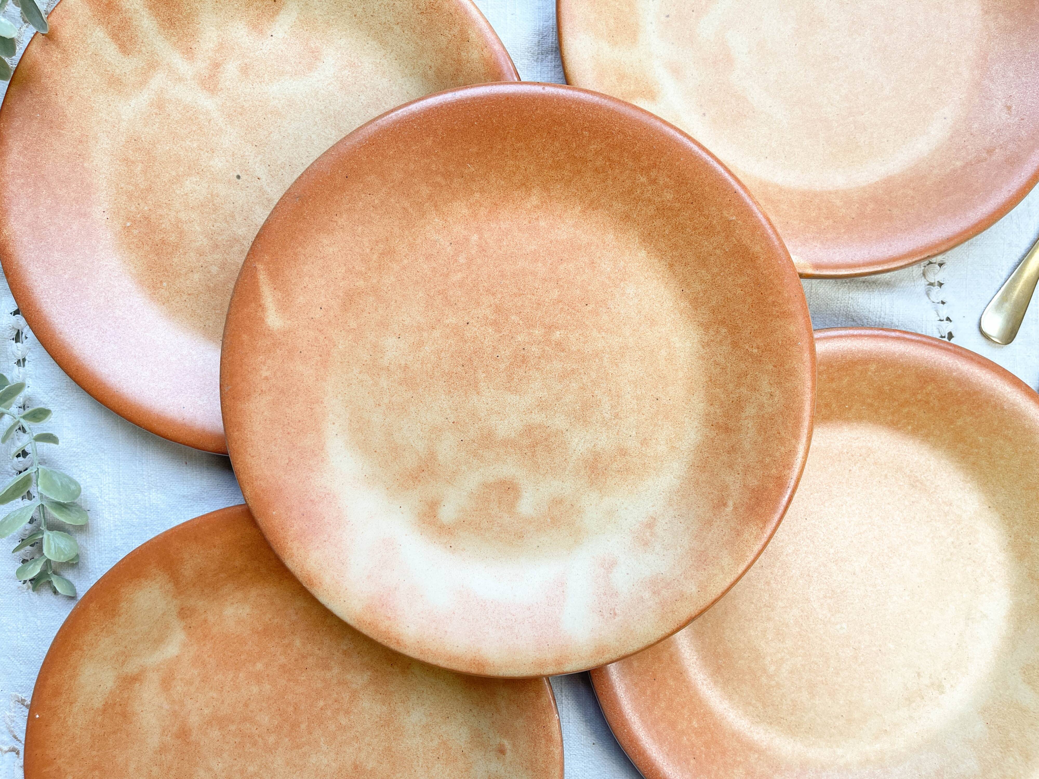 5 Vintage Vallauris Stoneware Plates