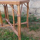 Old rattan table