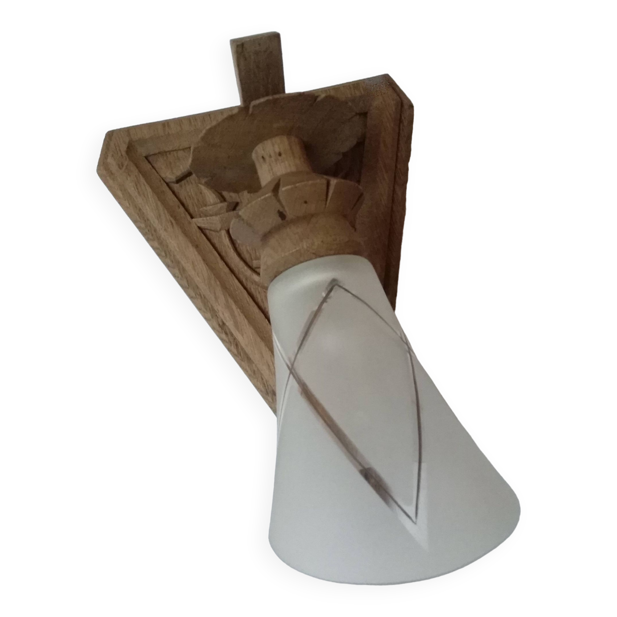 Old hand-carved wooden wall light