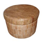 Trunk leather storage Ottoman