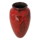 Red ceramic vase signed En Calcat - height 31 cm