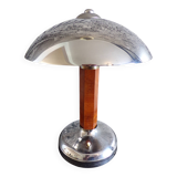 Art deco mushroom in chrome metal lamp