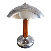 Lampe champignon art déco en métal chromé