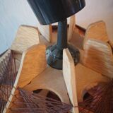 Scandinavian chandelier pendant light 1970s wooden threads