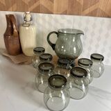 Carafe & vintage glasses service 70'