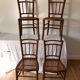 set of 4 bistro chairs in turned wood and canework stamped early 20th century