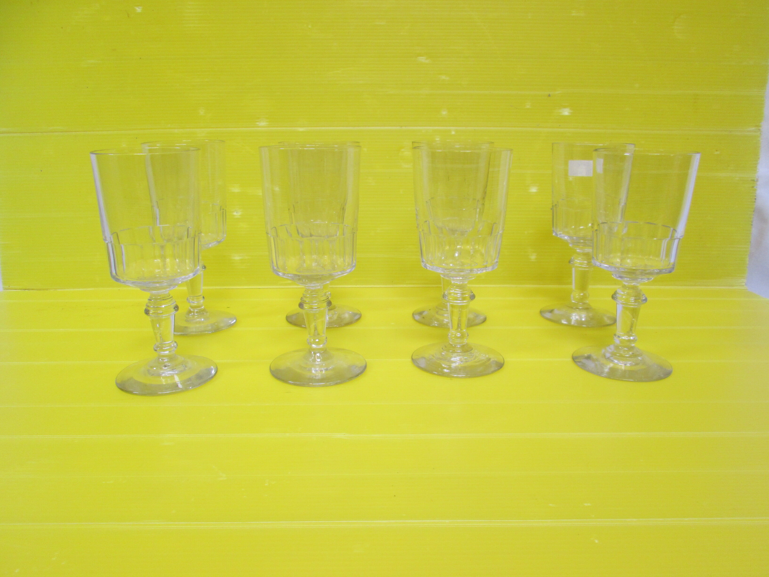 8 old wine glasses