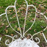 Paire de fauteuils de jardin anciens fer plein métal