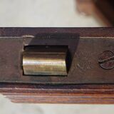 Nightstand with false drawers in walnut and marble, Louis Philippe