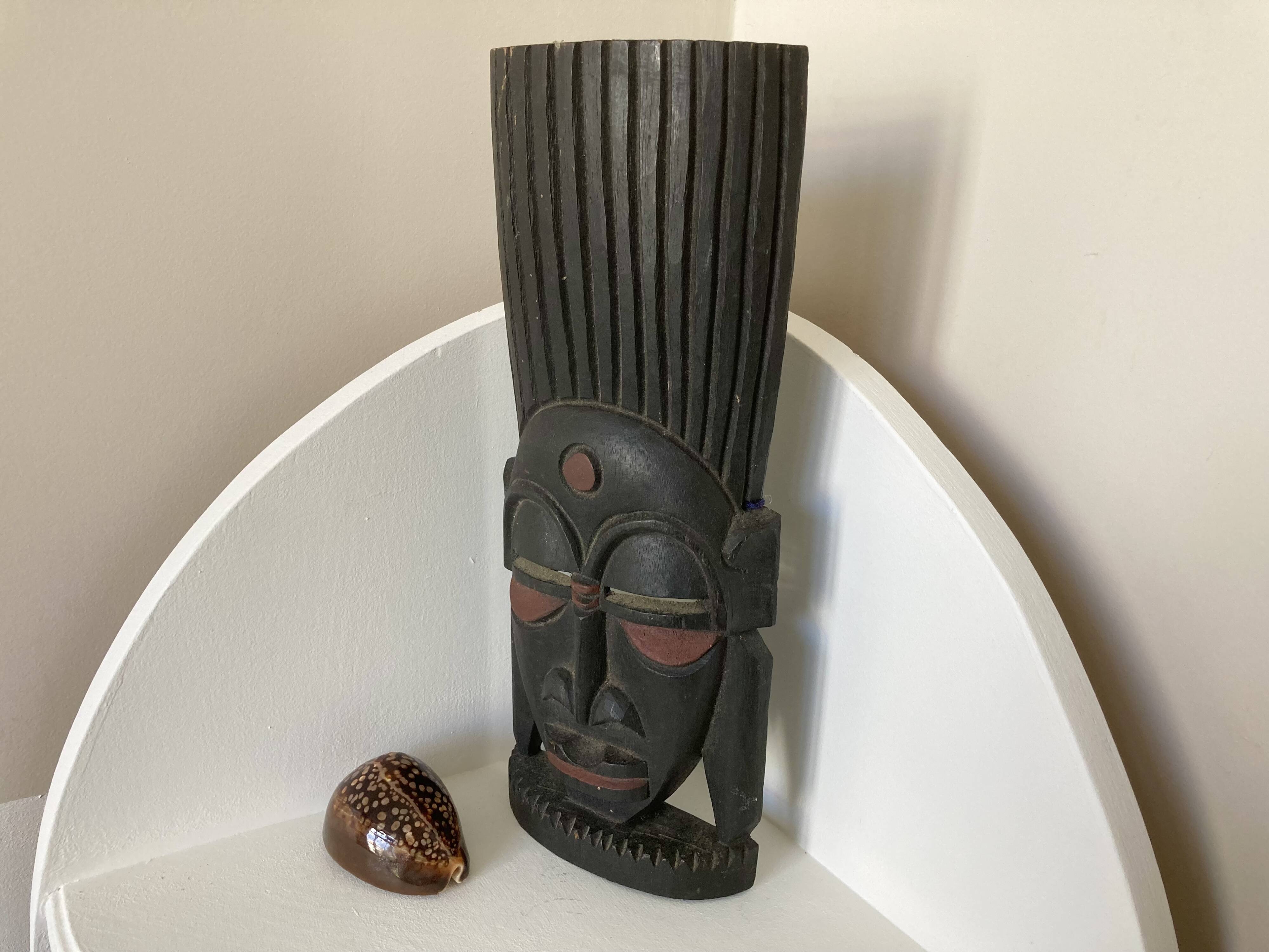 African wooden mask statuette