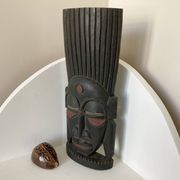 African wooden mask statuette