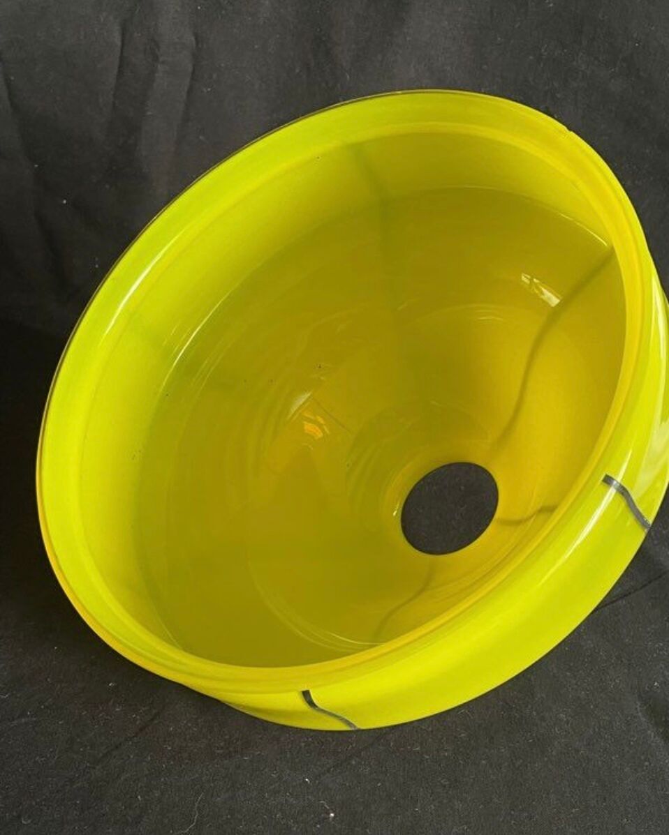 Hanging lamp, Murano yellow, lemon, 1960