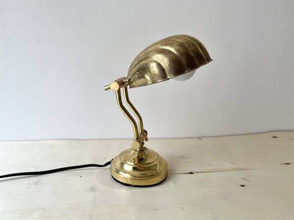 Lampe de bureau ''coquillage'' en laiton, années 50