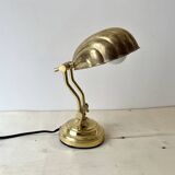 1950s brass "shell" desk lamp, vintage lighting
