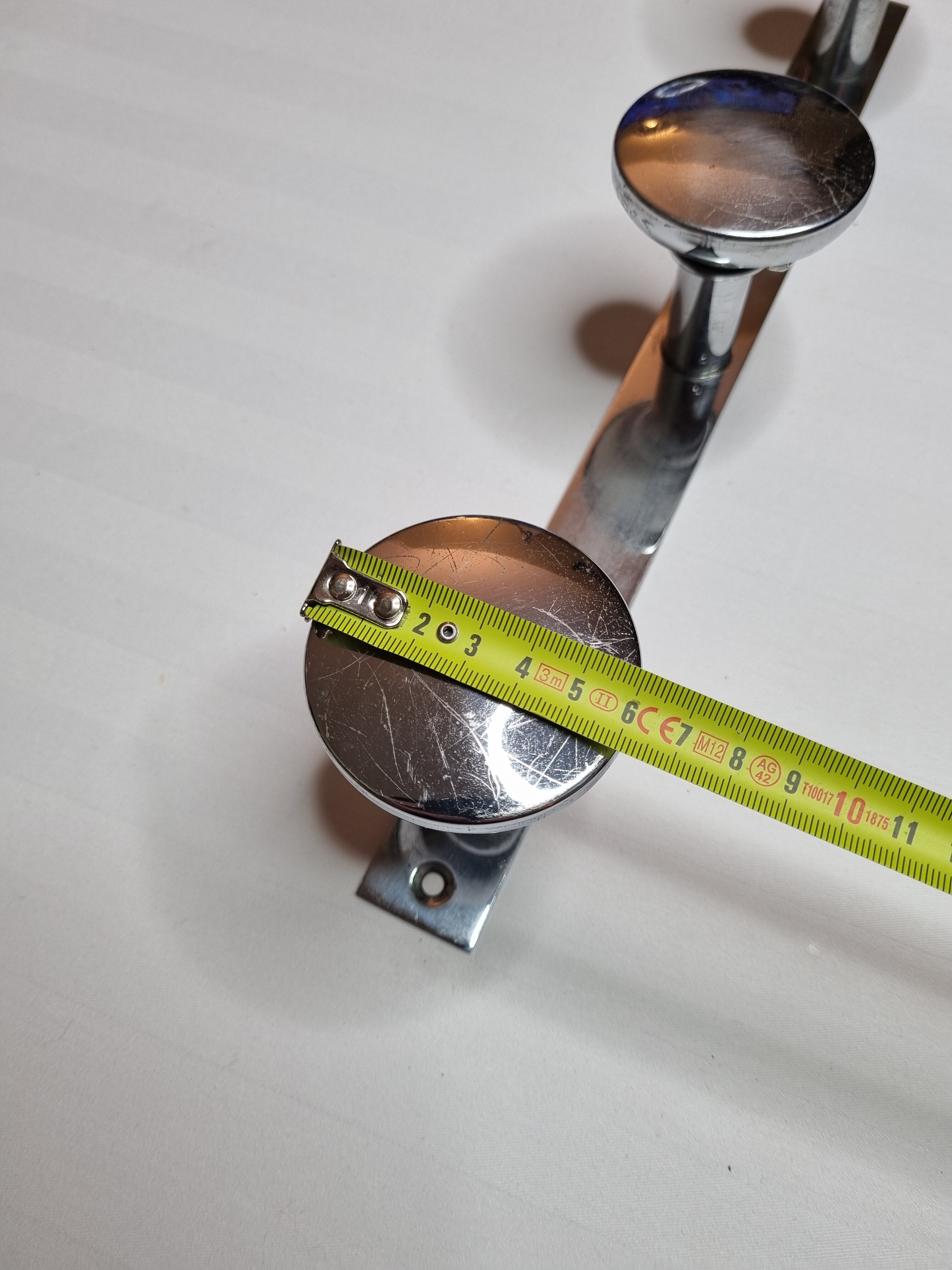 Art Deco style metal coat rack, 3 hooks