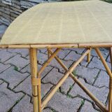 Rattan coffee table in vintage vinyl or end of sofa