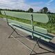 Ancien banc de jardin pliant en fer forgé vert