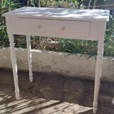 Current dressing table console in white painted wood with one drawer