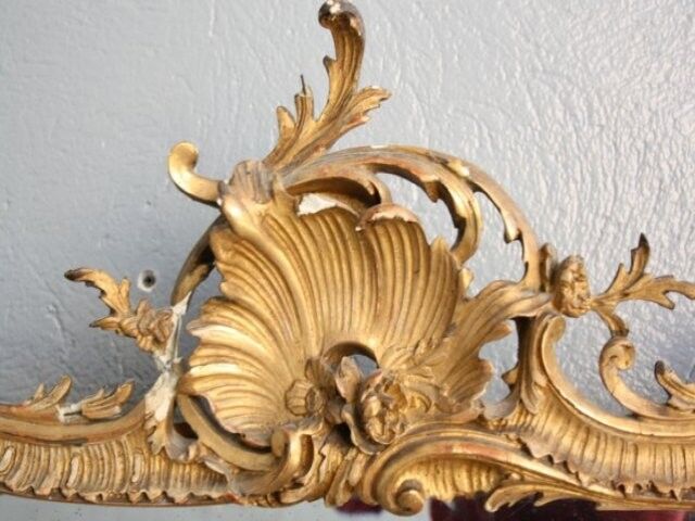 Mirror Louis XV style gilded 68x88cm stucco