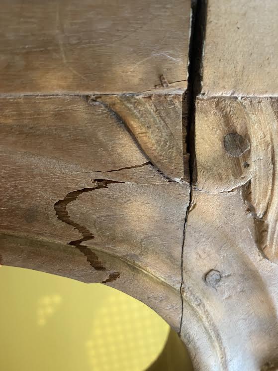 Marble and wood support console