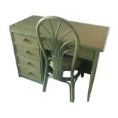 Rattan desk and chair