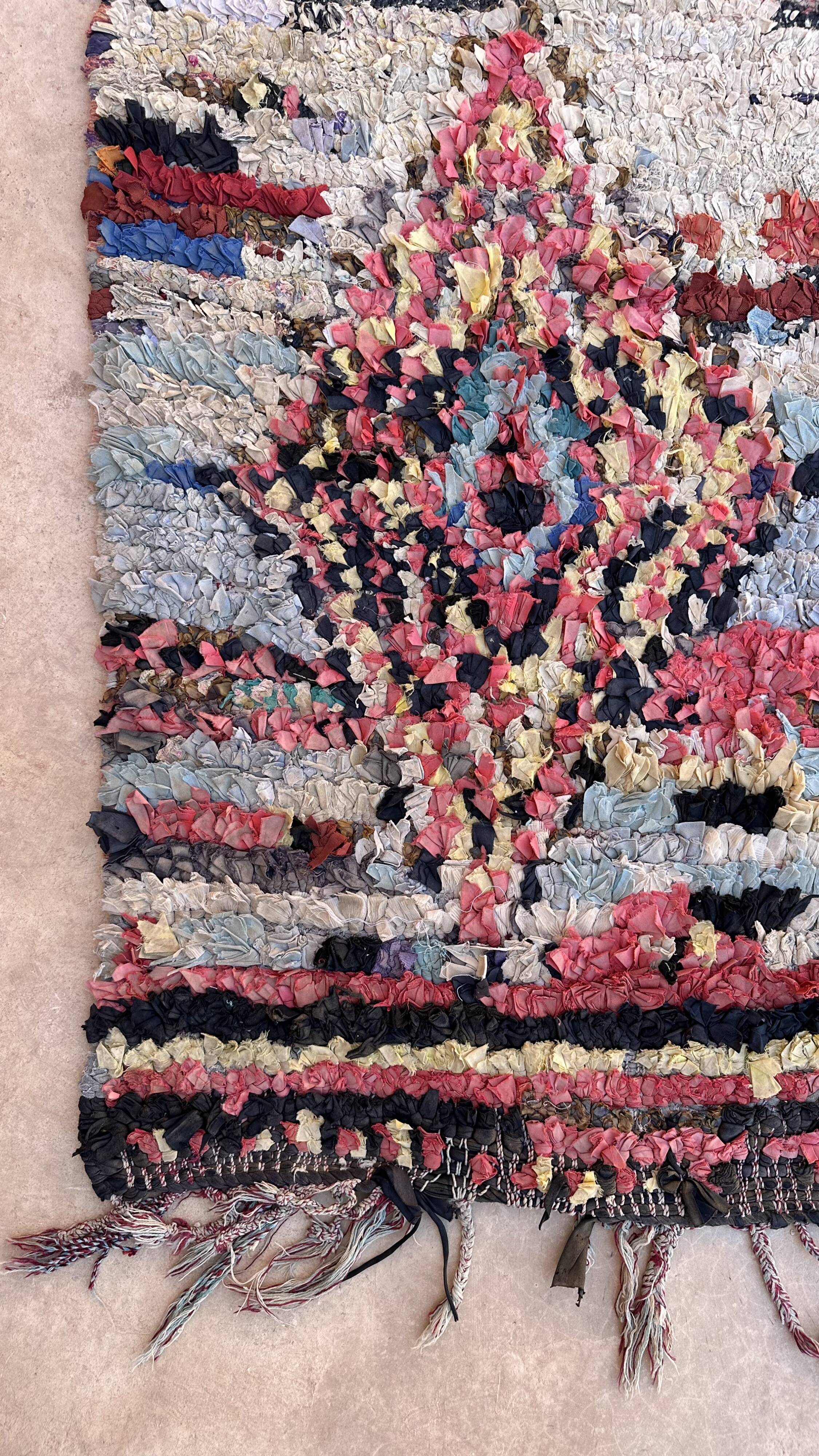 Tapis Marocain Boucherouite coloré - 159 x 265 cm