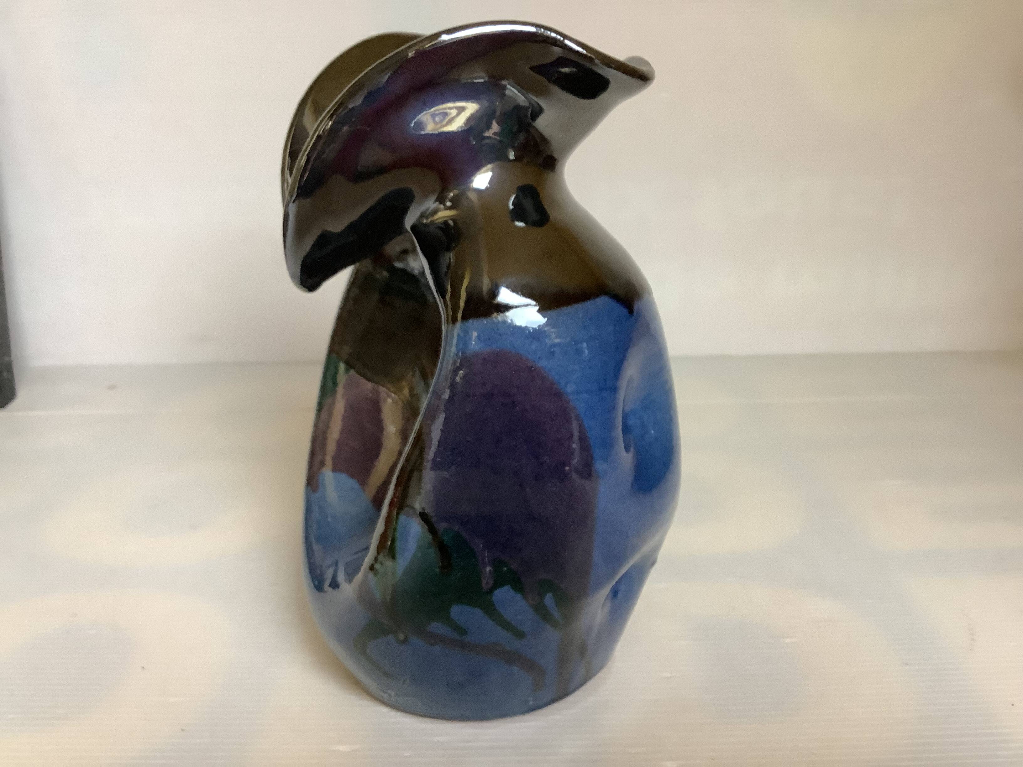 Iridescent modernist vase by Thomas Buxo