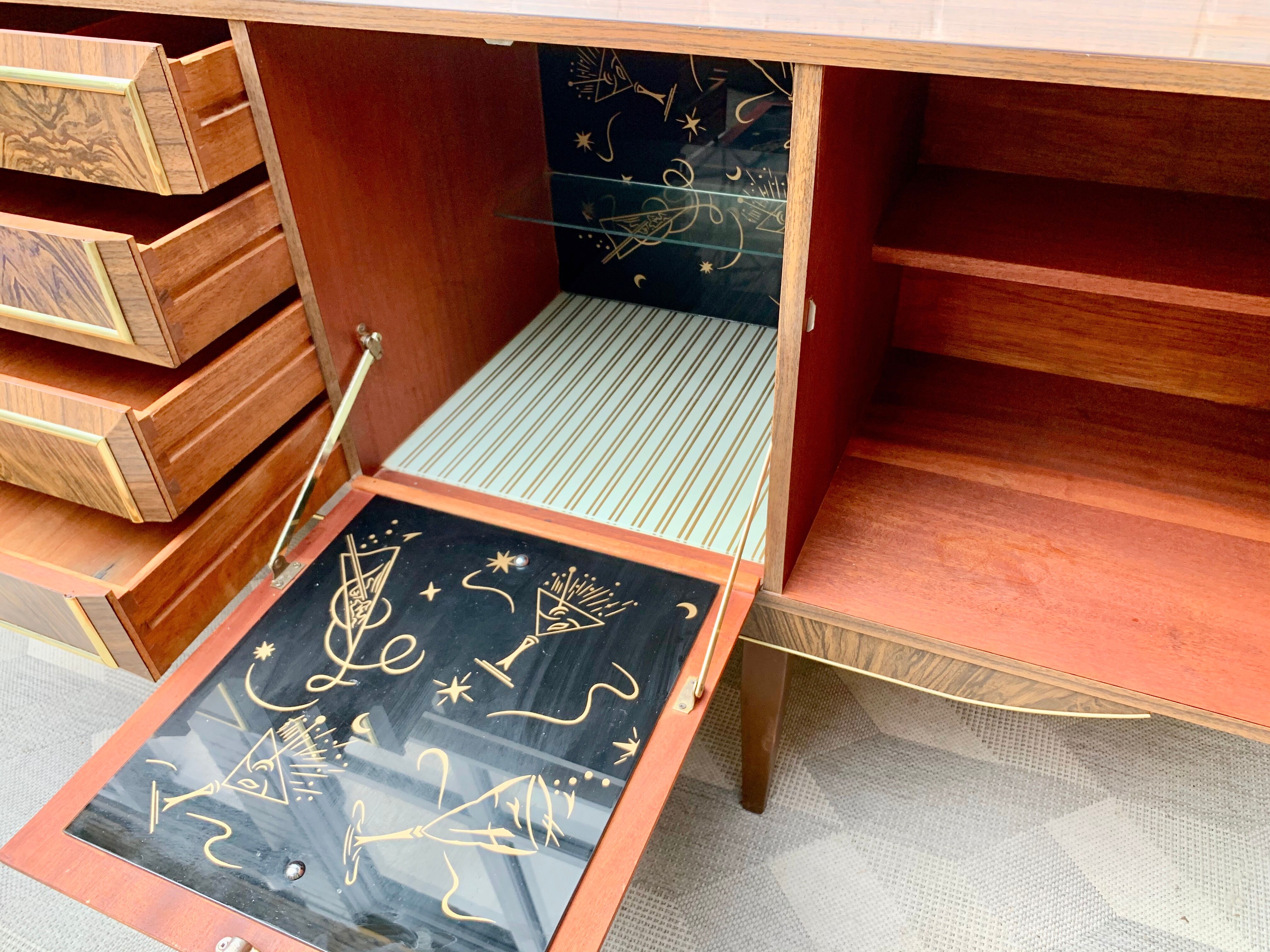 Vintage sideboard with drinks cabinet with drawers