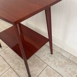 Vintage serving trolley in varnished wood from the 60s