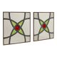 Art Deco Geometric Stained Glass Window 25x25cm