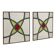 Fenêtre en vitrail géométrique Art Déco 25x25cm