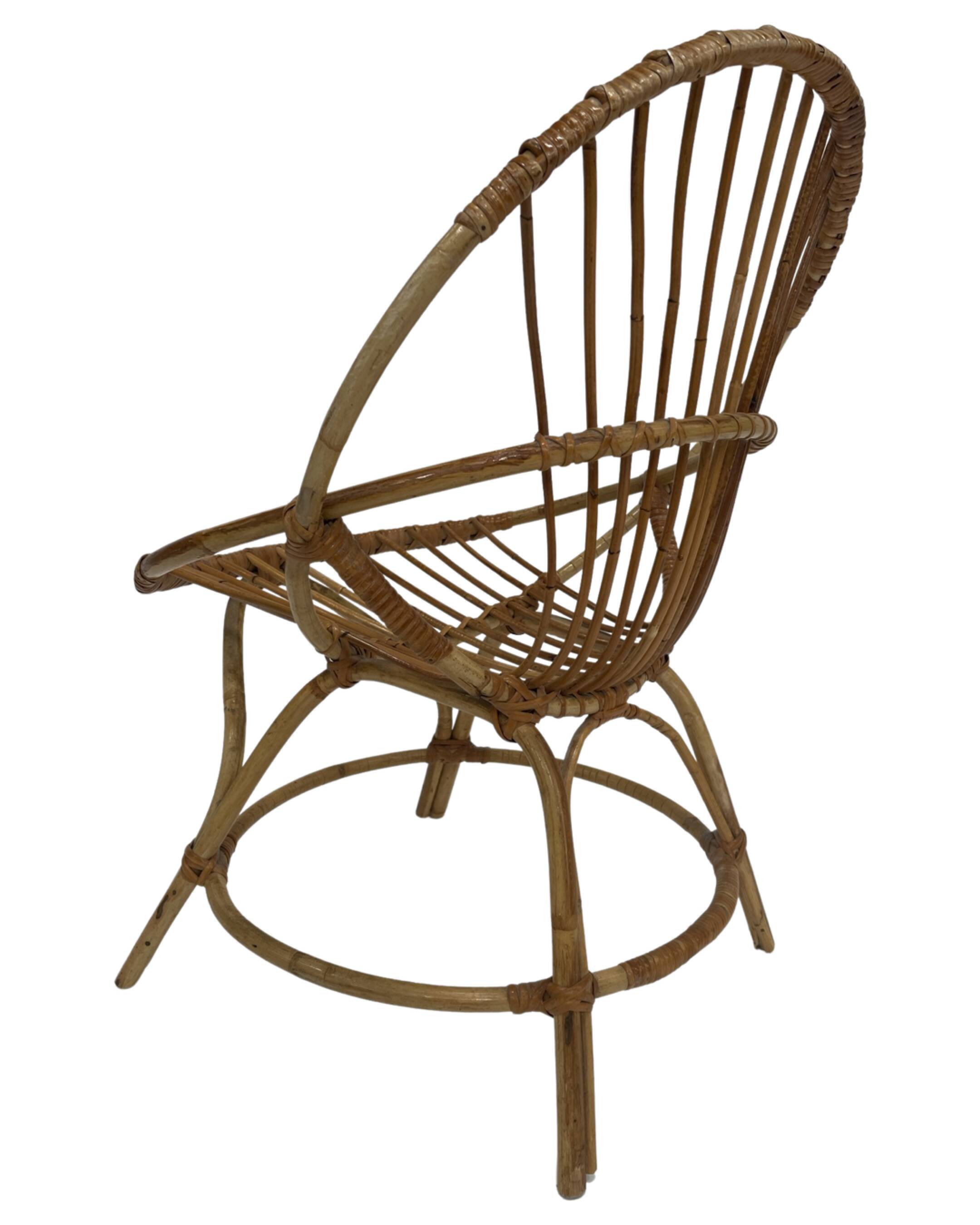 Vintage rattan chair by Dirk van Sliedregt Rohe Noordwolde 1960 in the Netherlands