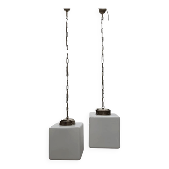 Art Deco Bauhaus Style Cube Lamps, 1930s
