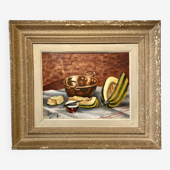 Painting Still Life with Watermelon Mid XX Century